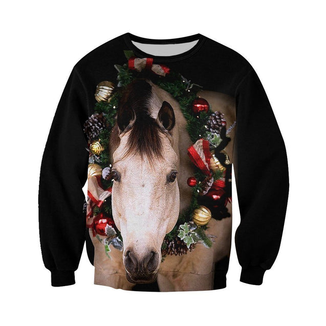 3D All Over Printed Horse Christmas Shirts and Shorts-Horse-HP Arts-Sweatshirt-XS-Vibe Cosy™