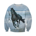 3D All Over Printed Horse Black Shirts And Shorts-Apparel-HP Arts-Sweatshirt-S-Vibe Cosy™