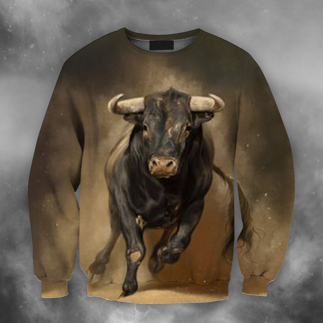 3D All Over Print Bull Bull Art 4-Apparel-PHLong-Sweatshirt-S-Vibe Cosy™