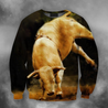 3D All Over Print Bull White Crazy Bull PHL102-Apparel-PHLong-Sweatshirt-S-Vibe Cosy™