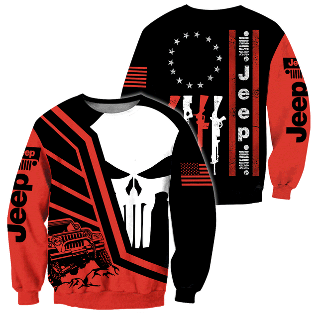 Jeep Skull Black and Red Unisex Shirts DL20302001