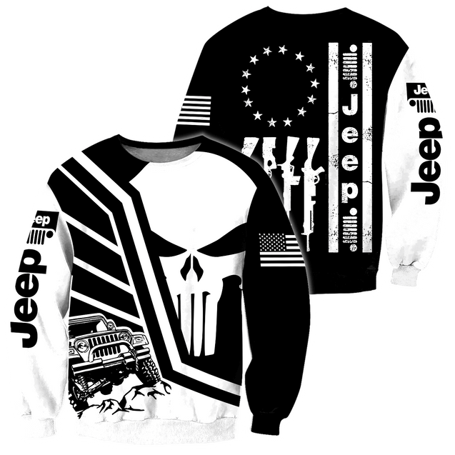 Jeep Skull Black and White Unisex Shirts DL20302001S