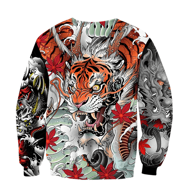 Japanese Samurai Tattoo 3D Over Printed Unisex Hoodie ML