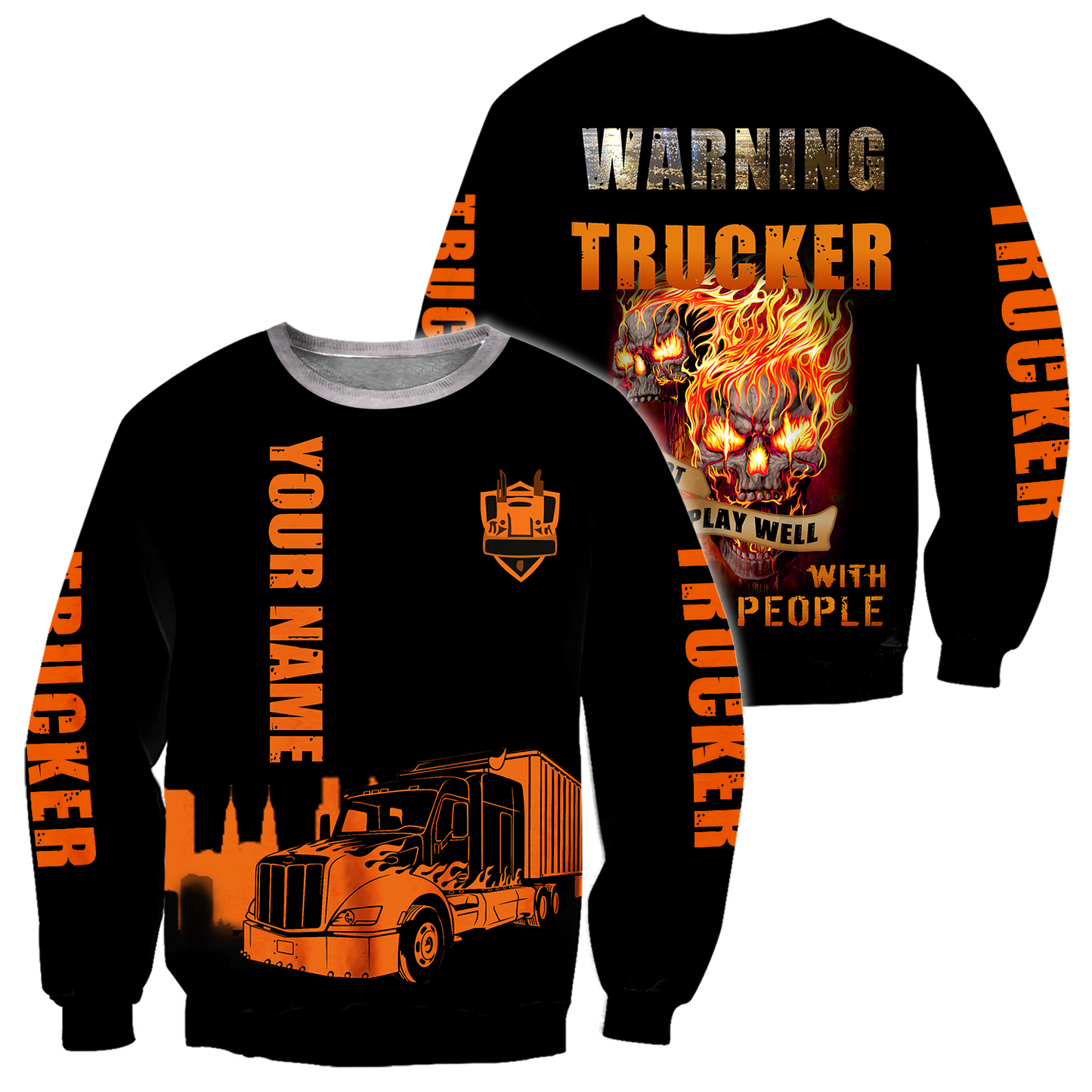 3D Trucker Customized Name HVT02112002 Unisex Shirts