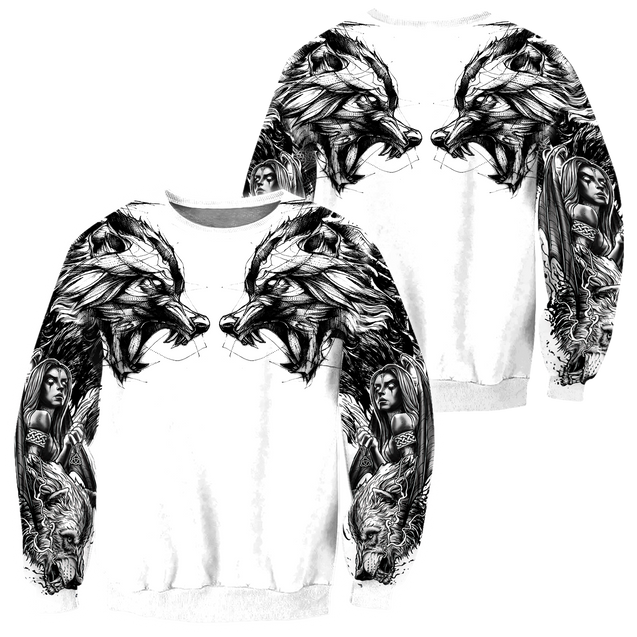 Tattoo Wolf Hoodie T Shirt For Men and Women HAC300502-NM-Apparel-NM-Sweatshirts-S-Vibe Cosy™