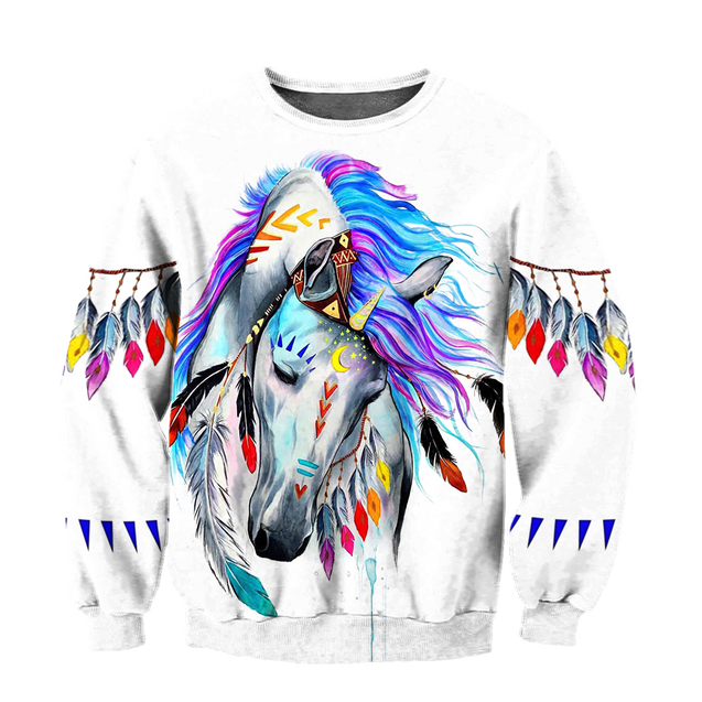 Beautiful Horse 3D All Over Printed shirt for Men and Women Pi060105-Apparel-NNK-Sweat Shirt-S-Vibe Cosy™