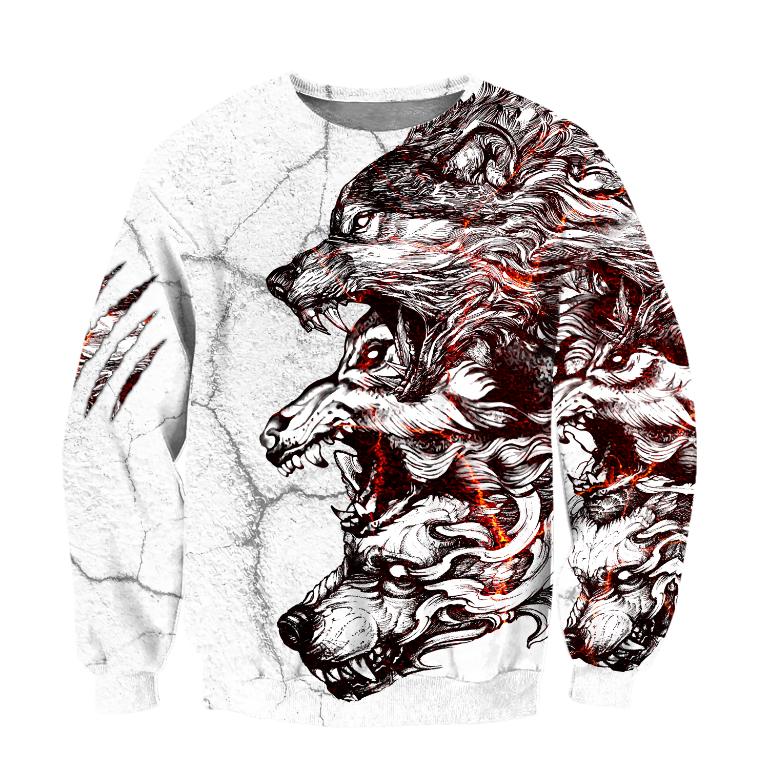Three Gray Wolfs White Tattoo 3D All Over Printed Unisex Shirts