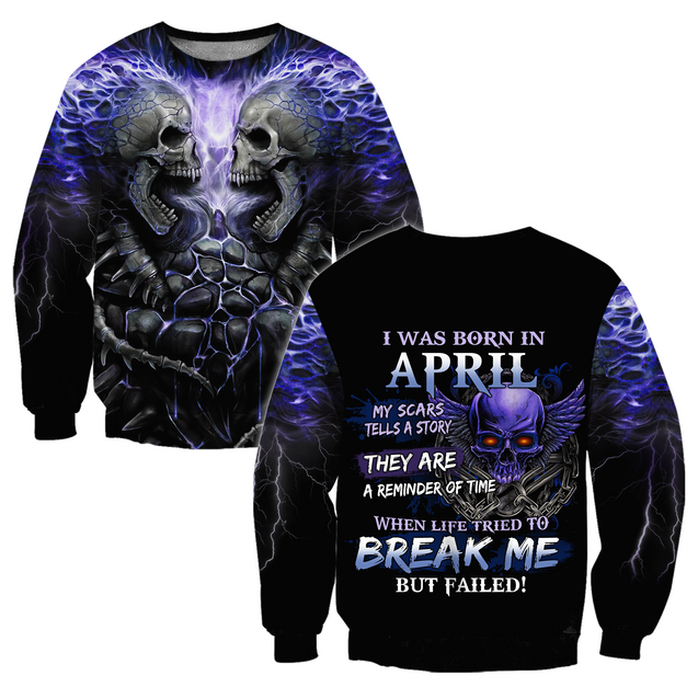 April Guy Skull 3D All Over Printed Unisex Hoodie