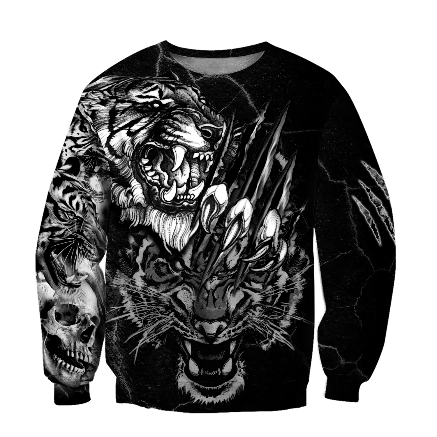 White Tiger 3D Tattoo Over Printed Shirt for Men and Women