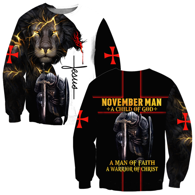 November Man A Child Of God A Man Of Faith A Warrior Of Christ 3D All Over Printed Shirts For Men and Women TA09202001S11