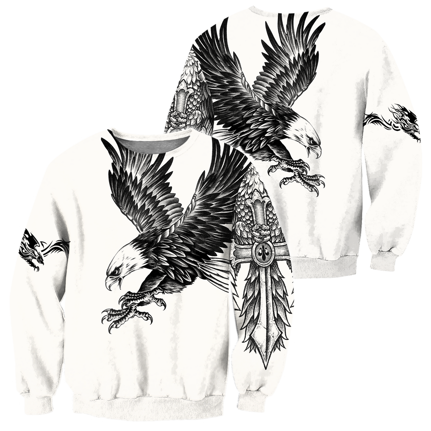 Eagle Tatoo Hoodie 3D All Over Printed Shirts For Men Pi15072003-Apparel-LAM-Sweatshirts-S-Vibe Cosy™