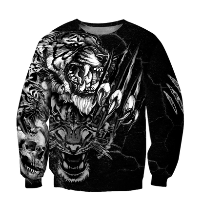 3D Tiger Tattoo Over Printed Shirt for Men and Women