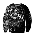 3D Tiger Tattoo Over Printed Shirt for Men and Women