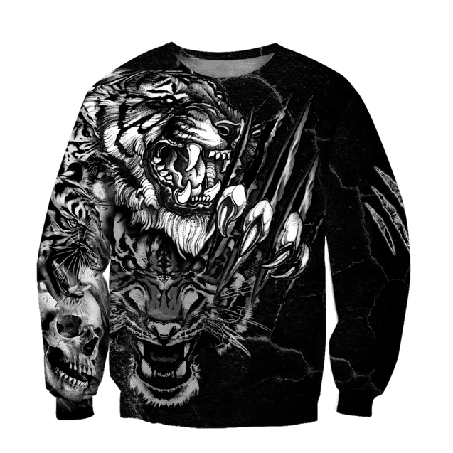 3D Tiger Tattoo Over Printed Shirt for Men and Women