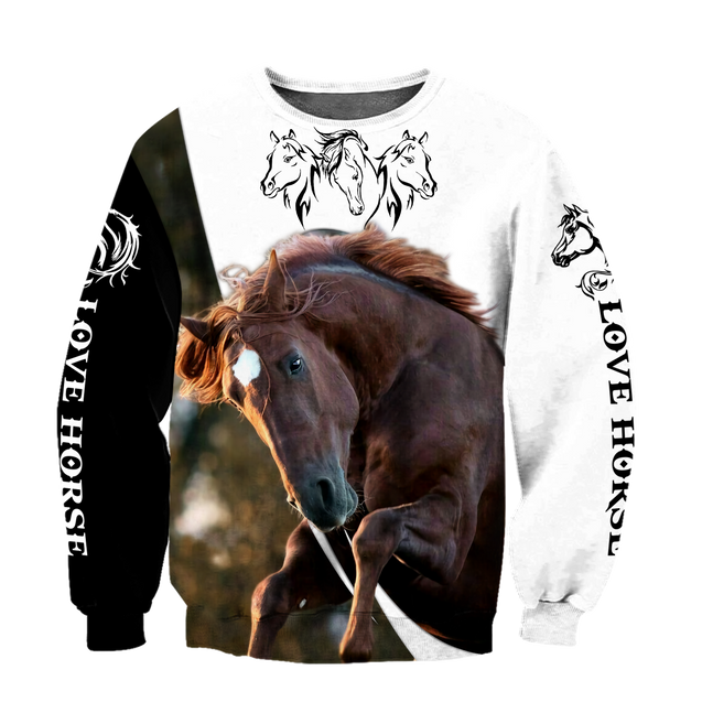 Love Horse 3D All over print for Men and Women shirt Pi030102-Apparel-NNK-Sweat Shirt-S-Vibe Cosy™