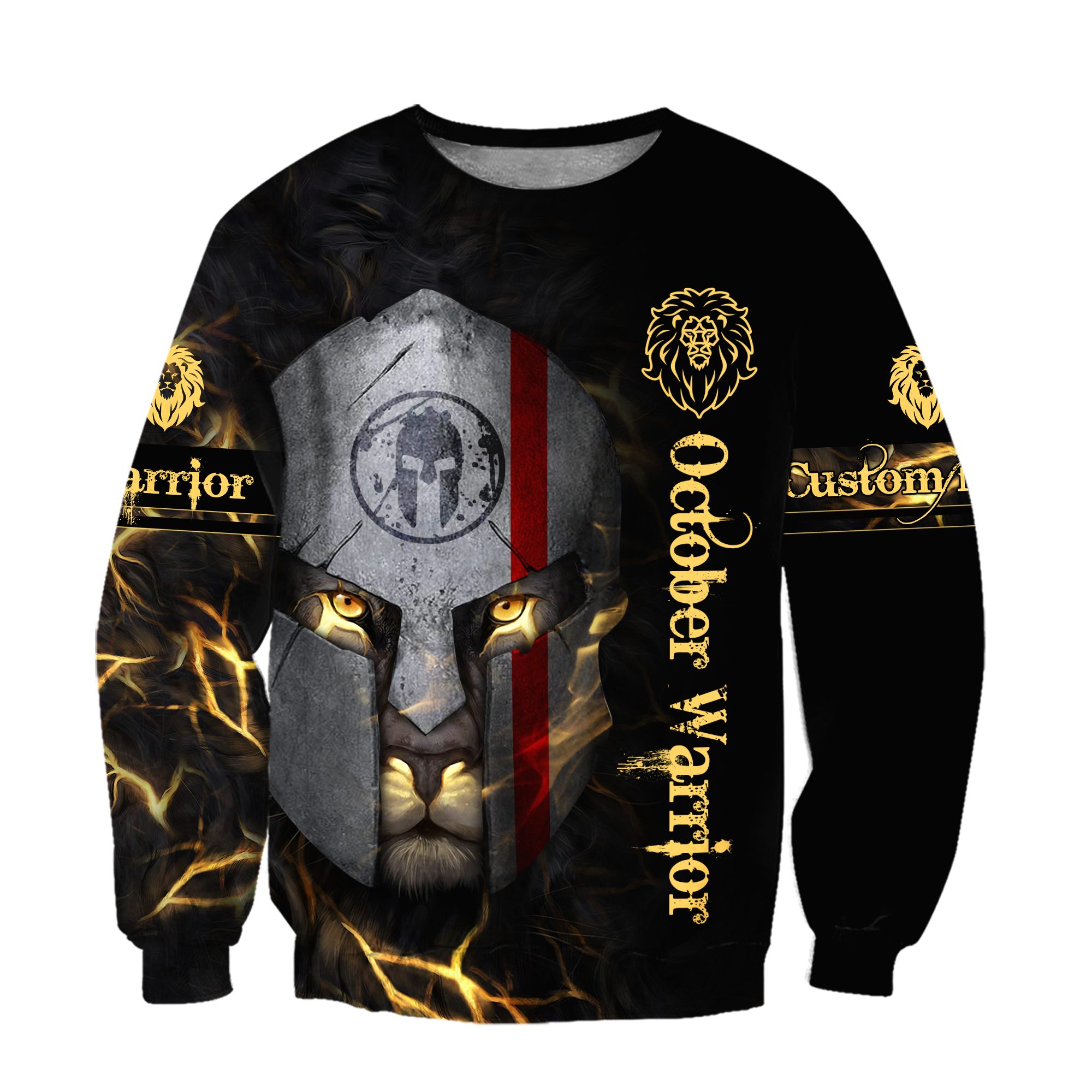 October Spartan Lion Warrior 3D All Over Printed Unisex Shirts