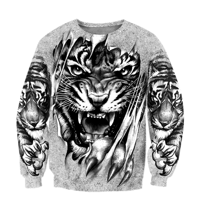 3D Tiger Tattoo Potrait  Over Printed Shirt for Men and Women