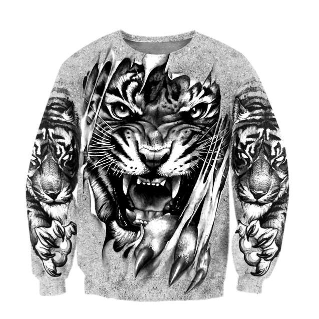 3D Tiger Tattoo Potrait  Over Printed Shirt for Men and Women