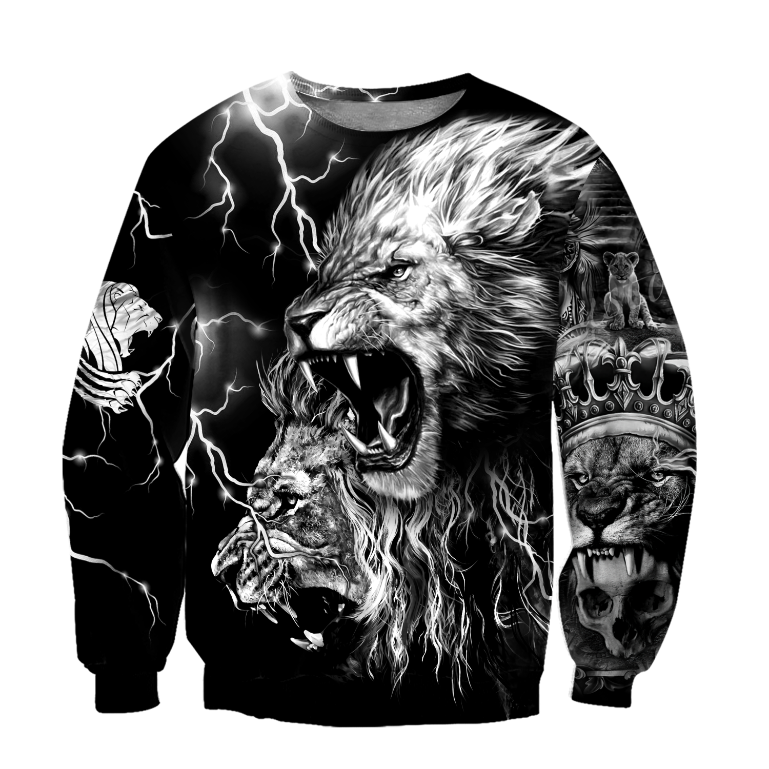 Lion Tattoo Thunder 3D All Over Printed  Unisex Shirts