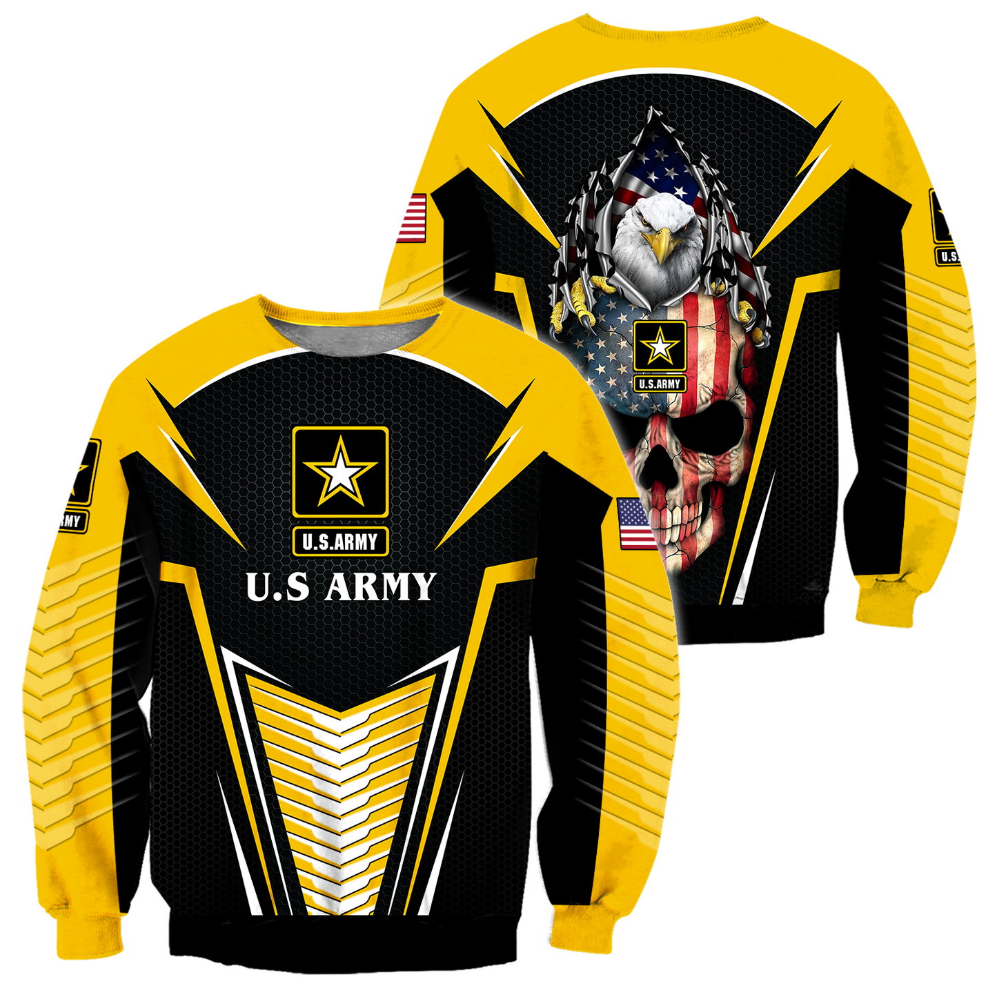 US ARMY SKULL 3d all over Print hoodies Pi270201 PL-Apparel-PL8386-Sweatshirt-S-Vibe Cosy™