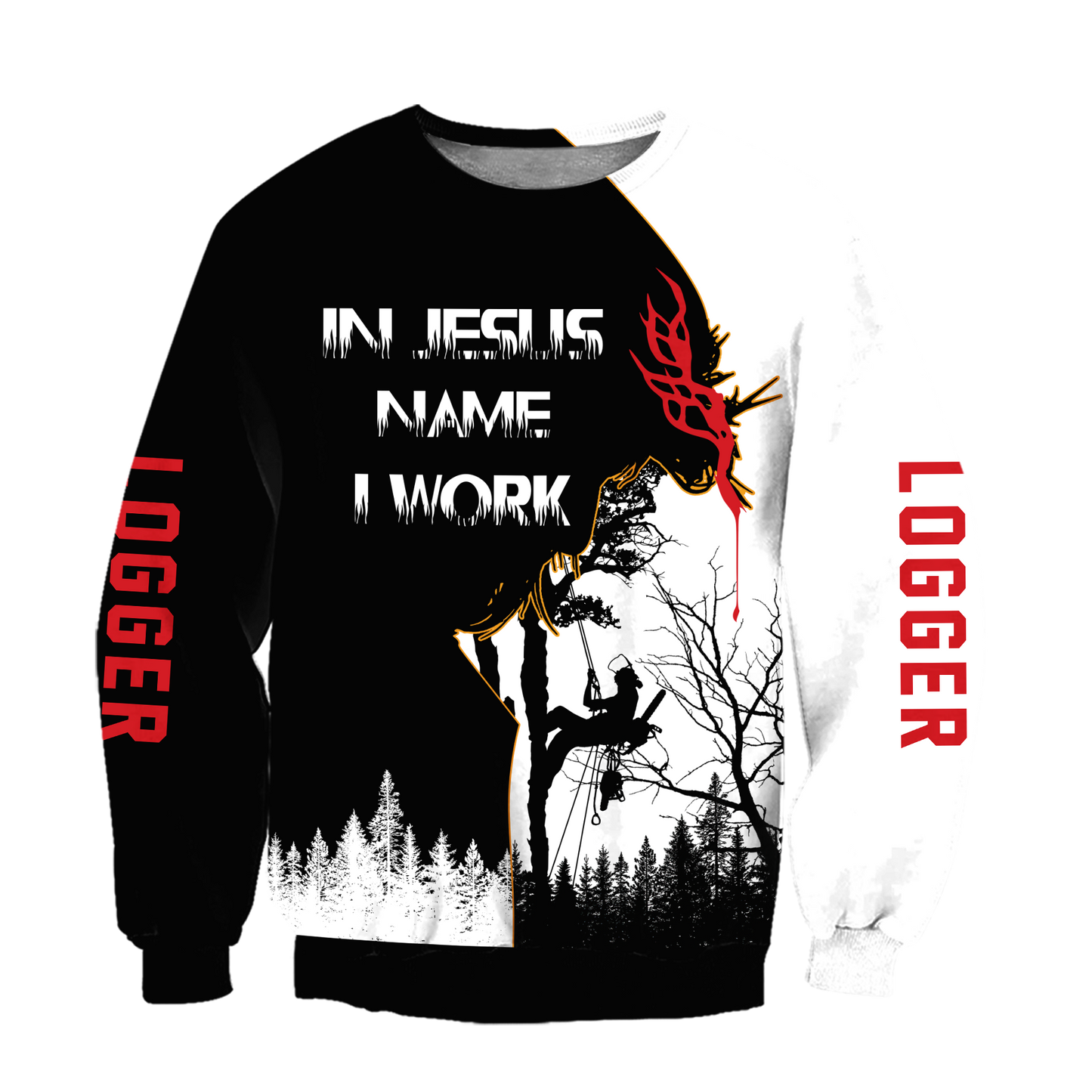 In Jesus Name I Work Logger Unisex Shirts Pi17102003