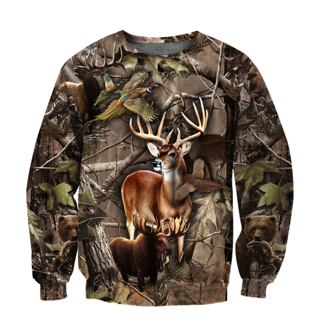 3D All Over Print Camo Deer Hunter Hoodie NTN08172003