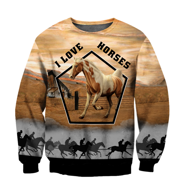 Beautiful Horse 3D All Over Printed shirt for Men and Women Pi080102-Apparel-NNK-Sweat Shirt-S-Vibe Cosy™