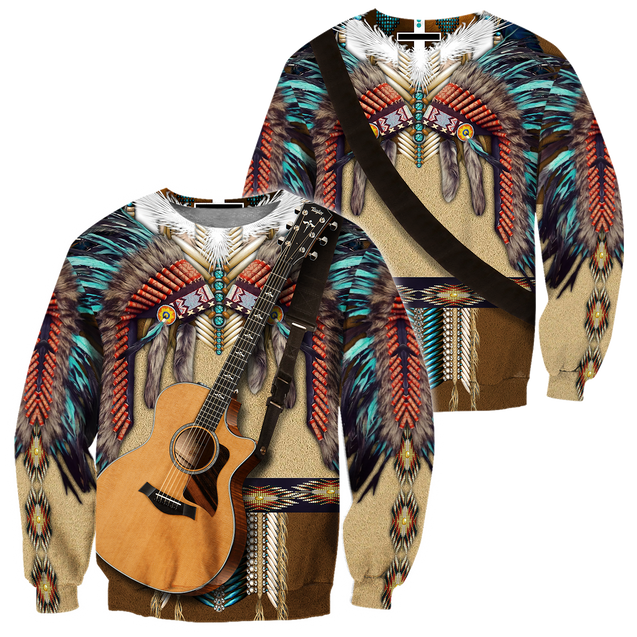 Native American Guitar Over Printed Shirts For Men and Women Pi11082001