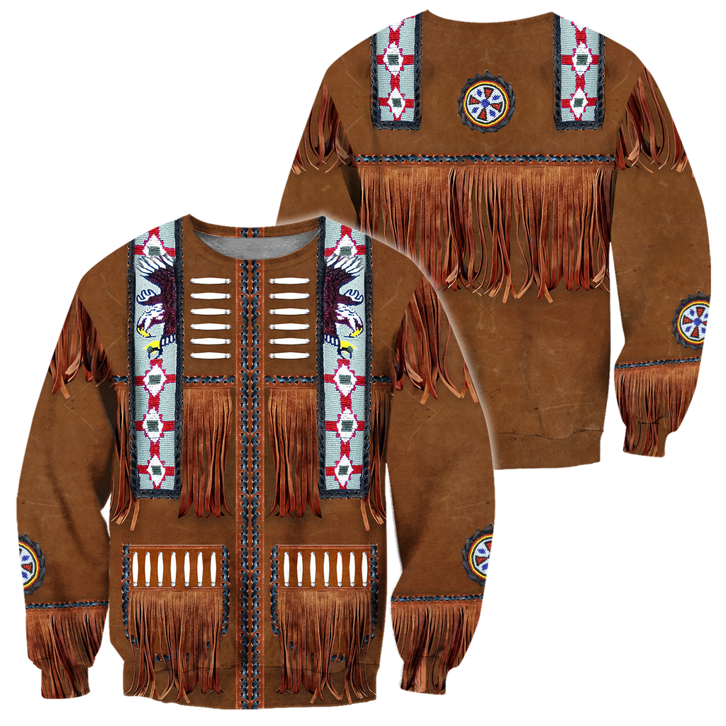 Native Cowboy Jacket No1 Cosplay 3D Over Printed Unisex Deluxe Hoodie ML