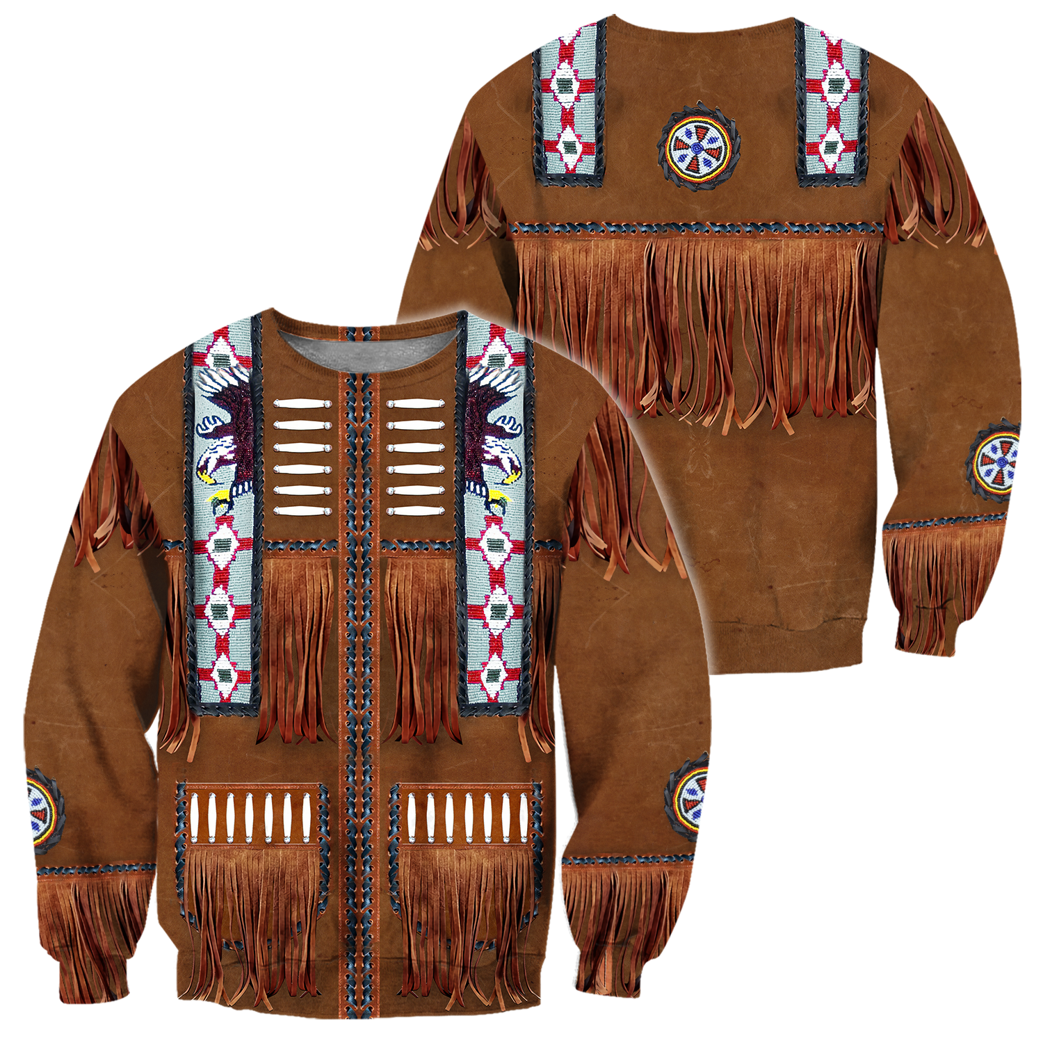Native Cowboy Jacket No1 Cosplay 3D Over Printed Unisex Deluxe Hoodie ML