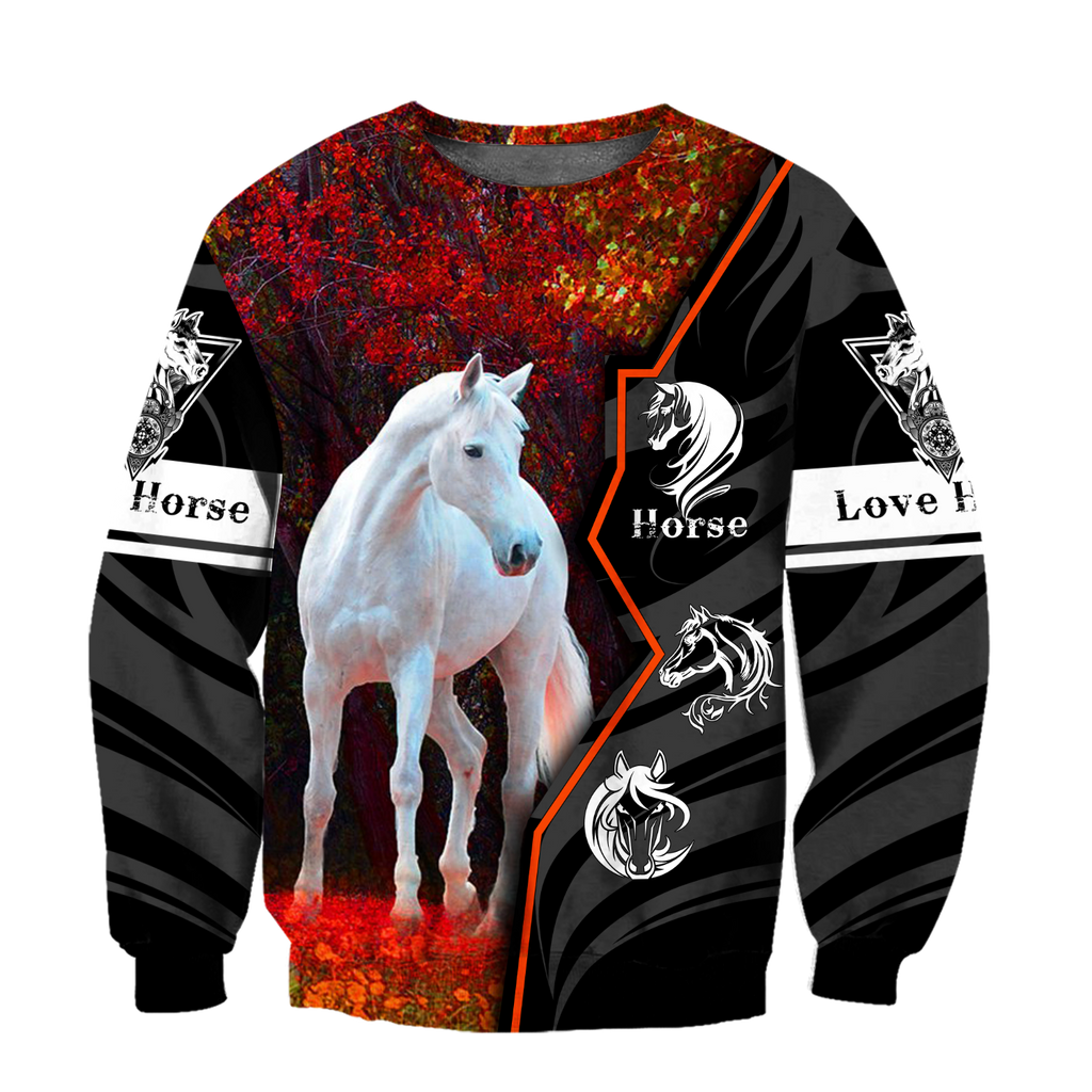Beautiful Horse 3D All Over Printed shirt for Men and Women Pi040103-Apparel-TA-Sweat Shirt-S-Vibe Cosy™