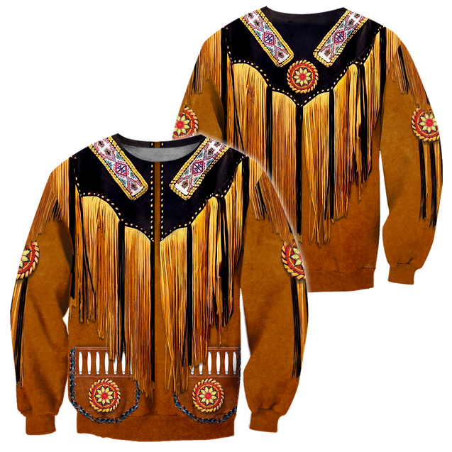 Native Cowboy Jacket No6 Cosplay 3D Over Printed Unisex Deluxe Hoodie ML