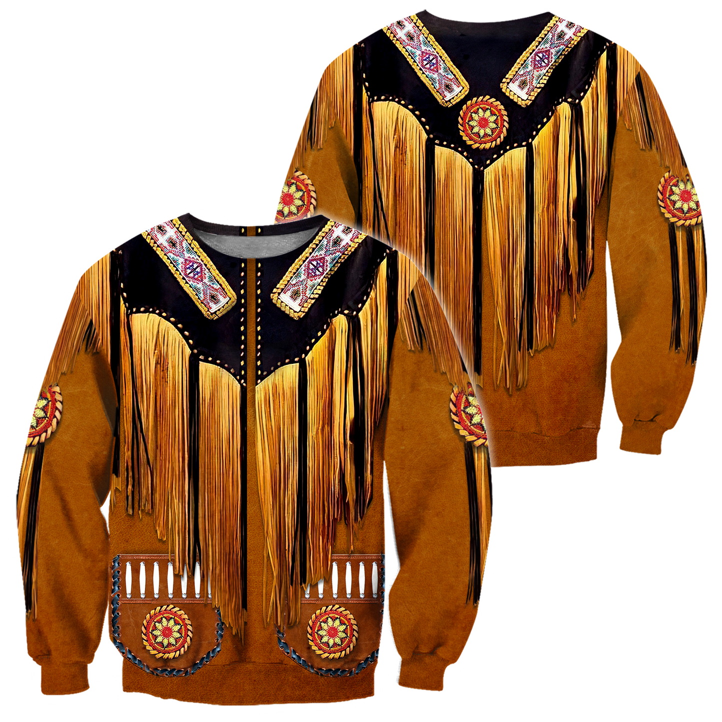 Native Cowboy Jacket No6 Cosplay 3D Over Printed Unisex Deluxe Hoodie ML