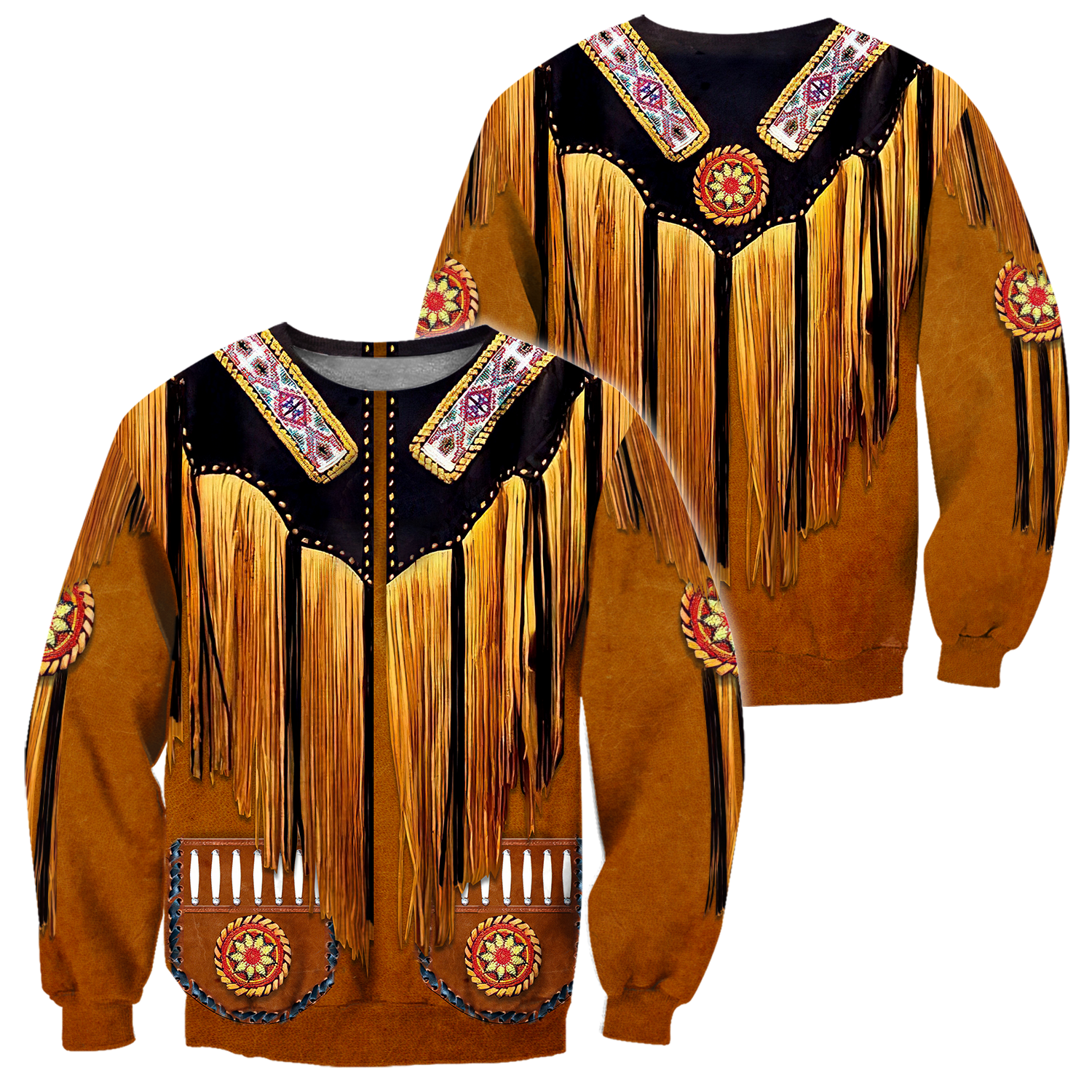 Native Cowboy Jacket No6 Cosplay 3D Over Printed Unisex Deluxe Hoodie ML