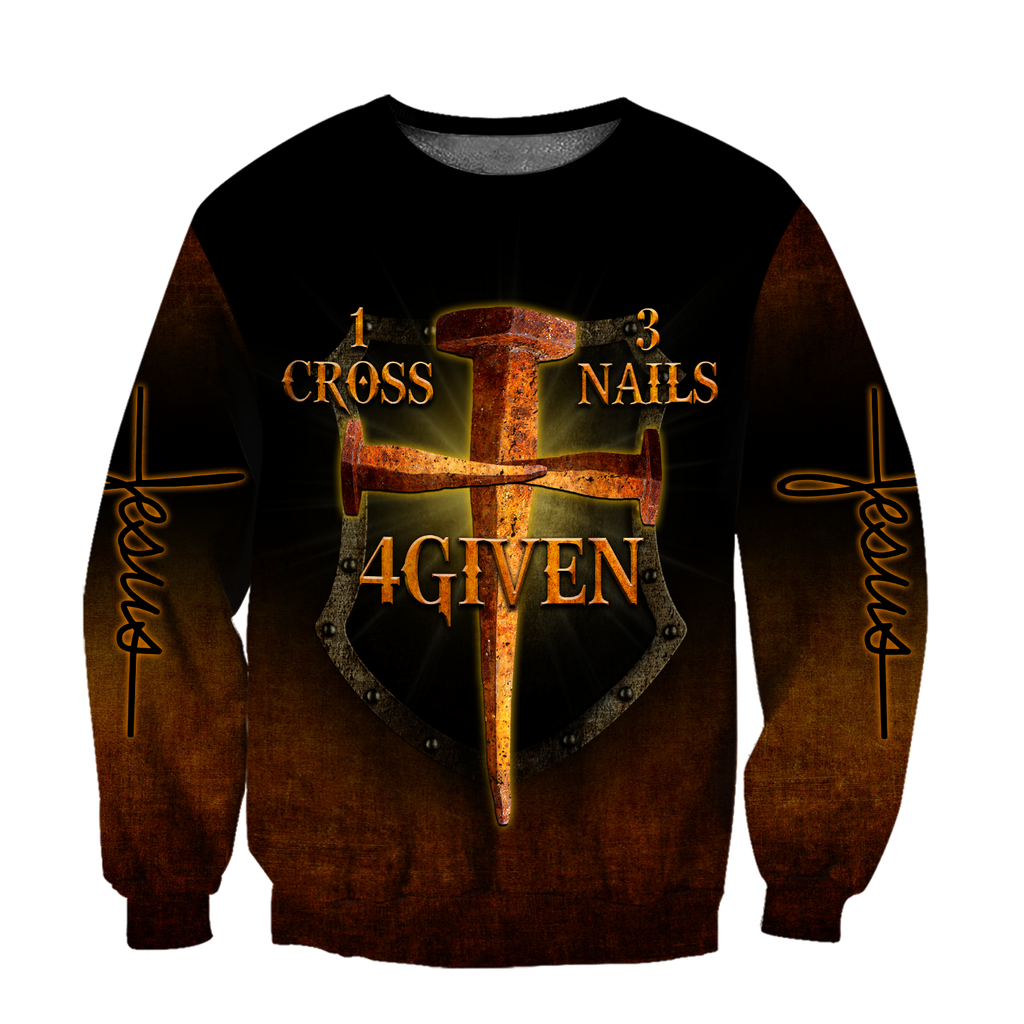 1 Cross 3 Nails 4 Given 3D All Over Printed Shirts For Men and Women Pi30062002-Apparel-TA-Sweatshirts-S-Vibe Cosy™