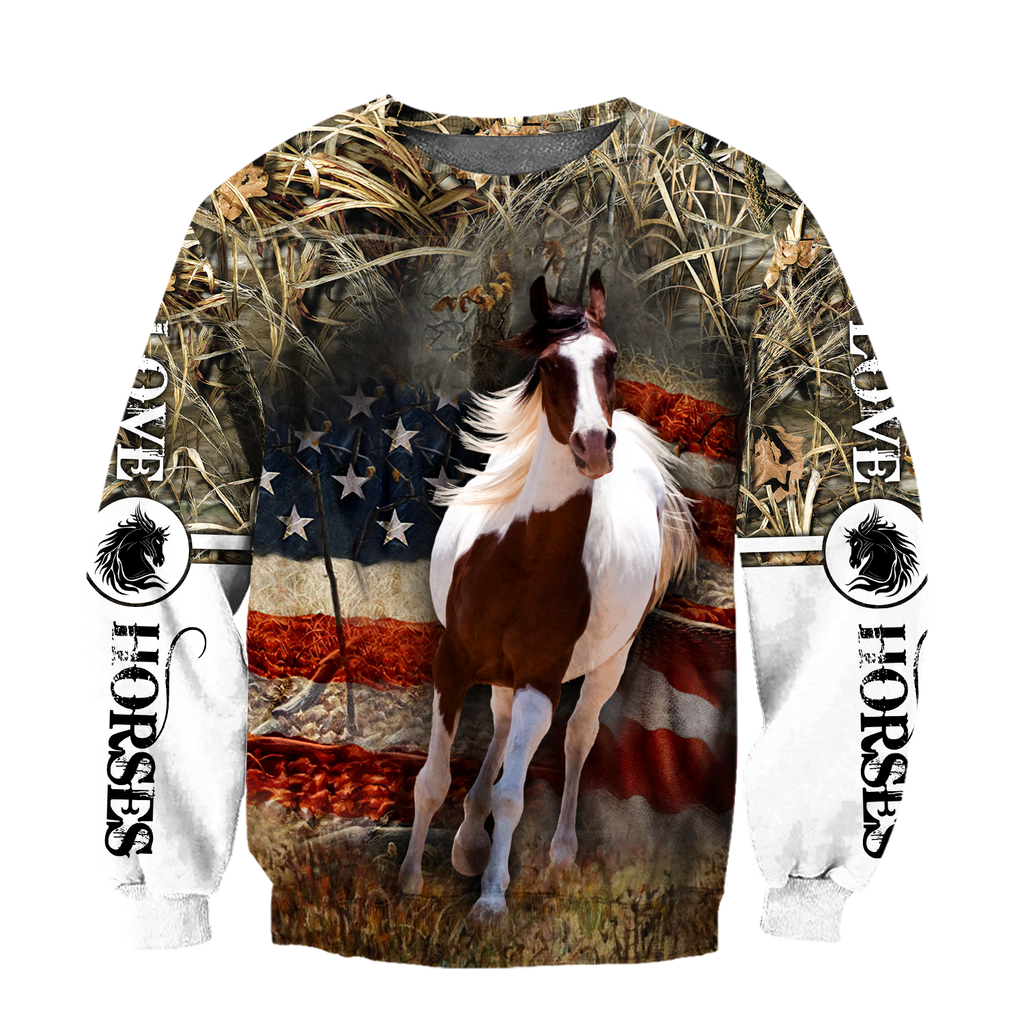 Love Horse 3D All Over Printed Shirts Pi080501-Apparel-TA-Sweatshirts-S-Vibe Cosy™