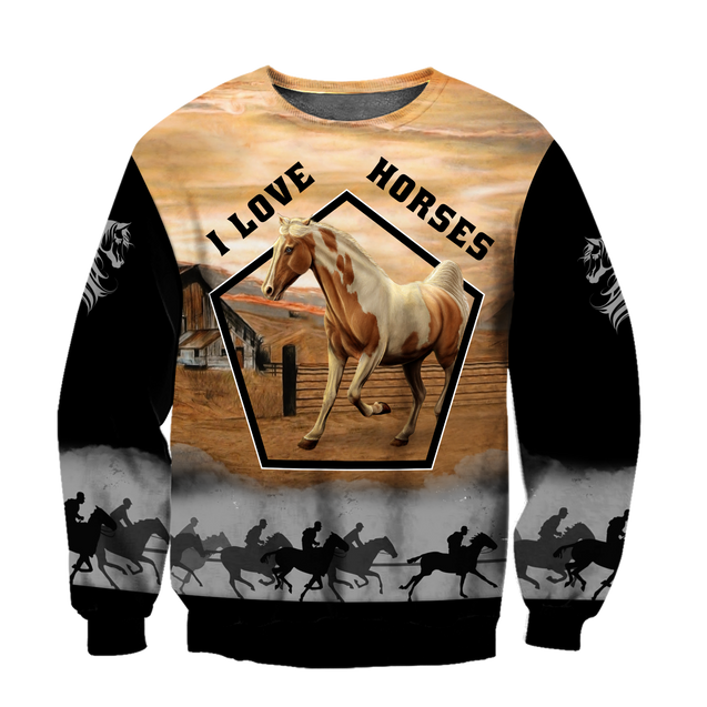 Beautiful Horse 3D All Over Printed shirt for Men and Women Pi080103-Apparel-NNK-Sweat Shirt-S-Vibe Cosy™