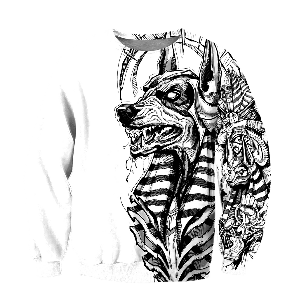 3D Ancient Egypt Anubis Tattoo Over Printed Shirt for Men and Women