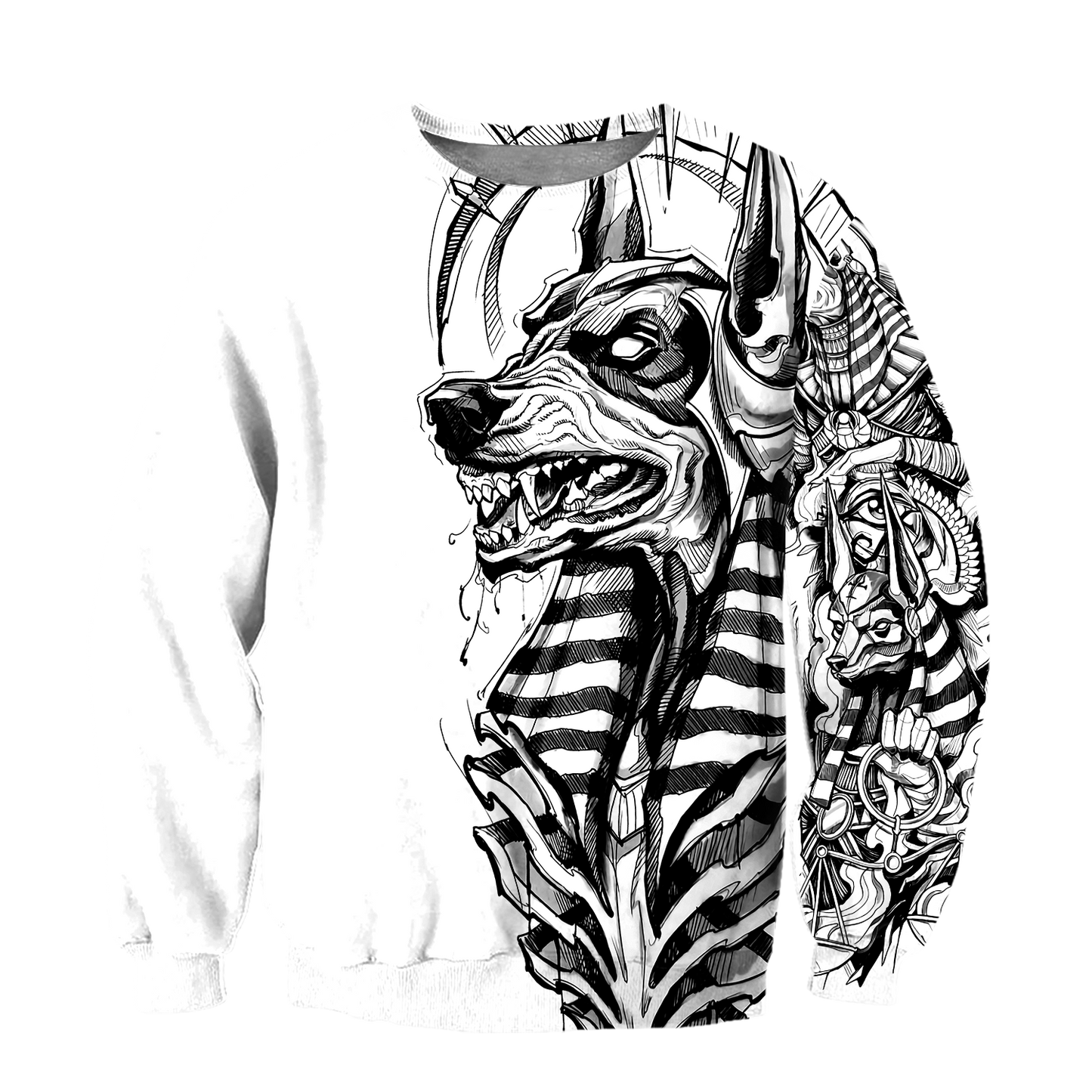 3D Ancient Egypt Anubis Tattoo Over Printed Shirt for Men and Women