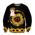 Lovely Pig And Sunflower 3D All Over Printed Shirts