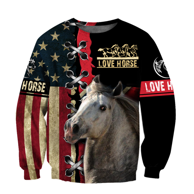 Love Horse 3D All over print for Men and Women shirt Pi030104-Apparel-NNK-Sweat Shirt-S-Vibe Cosy™