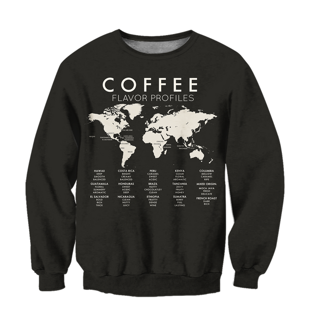 Beautiful Maps Coffee World 3D All Over Printed Differences Between Types Of World Coffee Shirts and Shorts Pi271102 PL-Apparel-PL8386-sweatshirt-S-Vibe Cosy™