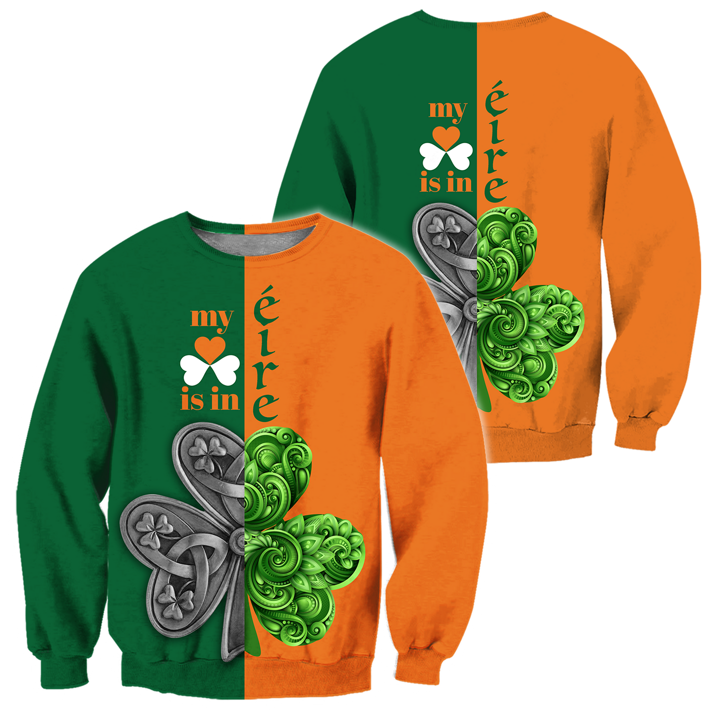 Irish Saint Patrick's Day Shamrock Celtic Cross Hoodie T-Shirt Sweatshirt Pi020306-Apparel-NM-Sweater-S-Vibe Cosy™