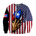 Puerto Rico And America Lover Shirts And Short TH20061701S-Apparel-TQH-SweatShirts-S-Vibe Cosy™