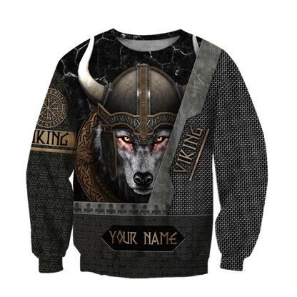 Customize Name Viking Wolf 3D All Over Printed Unisex Shirt