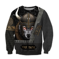 Customize Name Viking Wolf 3D All Over Printed Unisex Shirt