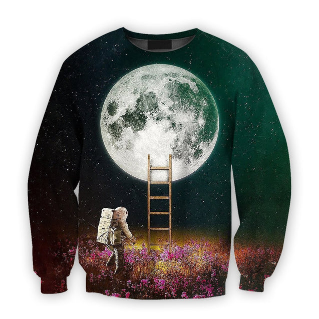 3D all over print girl growing flower on the moon-Apparel-HbArts-Sweatshirt-S-Vibe Cosy™