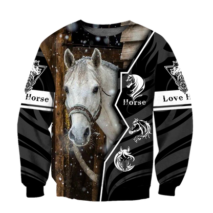 Beautiful Horse 3D All Over Printed shirt for Men and Women Pi040102-Apparel-TA-Sweat Shirt-S-Vibe Cosy™