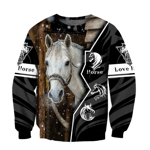 Beautiful Horse 3D All Over Printed shirt for Men and Women Pi040102-Apparel-TA-Sweat Shirt-S-Vibe Cosy™