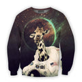 3D all over print astronaut giraffe in space-Apparel-HbArts-Sweatshirt-S-Vibe Cosy™